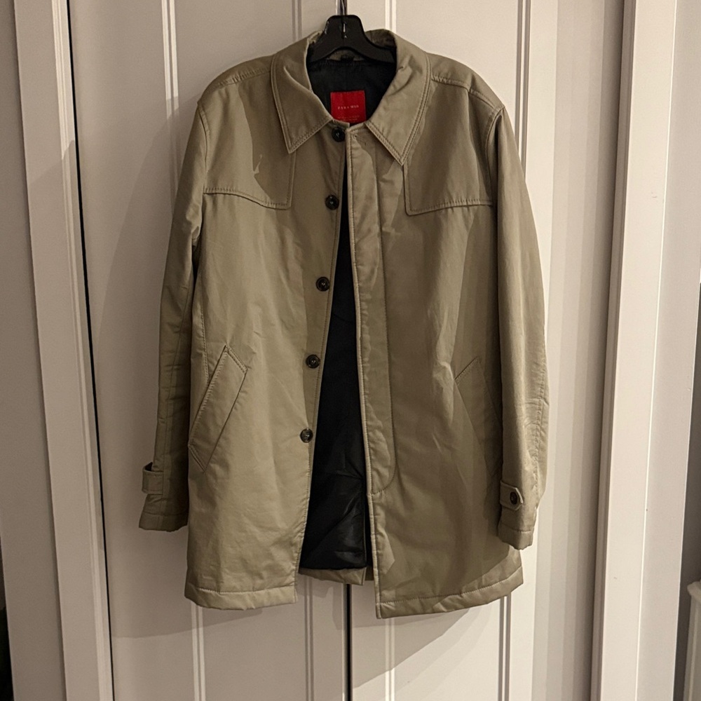 Zara Man Trench Coat in Tan Size XL